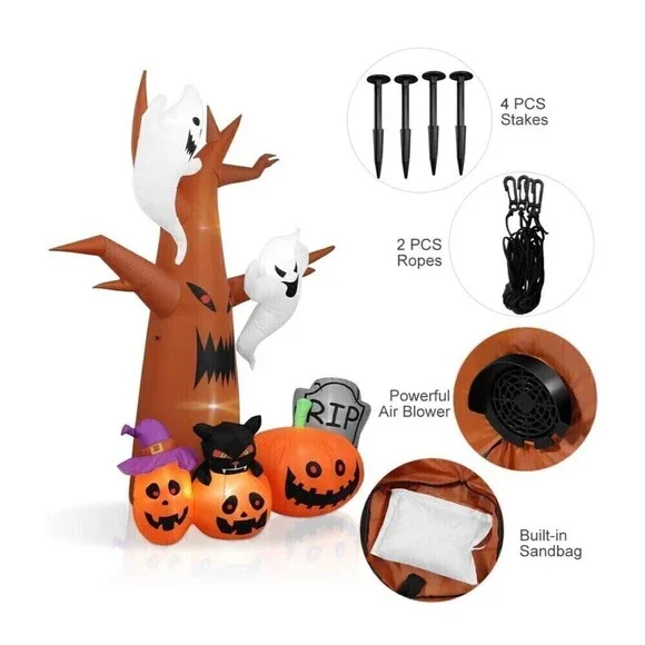 NEW 8 Ft Halloween Inflatables Dead Tree Decorations - Picture 4 of 7